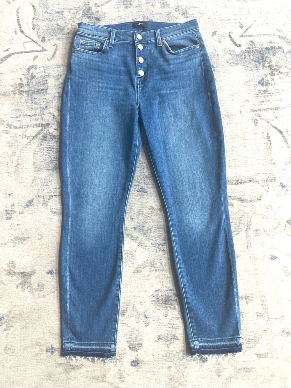 7 For All Mankind Slim Straight Ankle Jeans 29 Button Fly